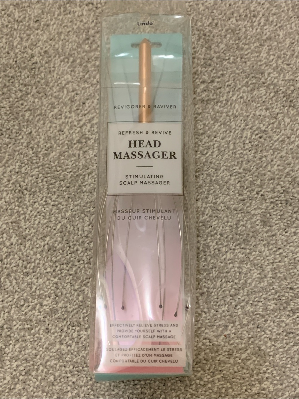 Head Massager - Pink and Gold Stimulating Scalp Massager